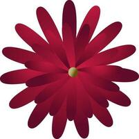 Origami red paper flower on white background. vector