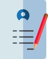 Application form with pen icon in blue and red color. vector