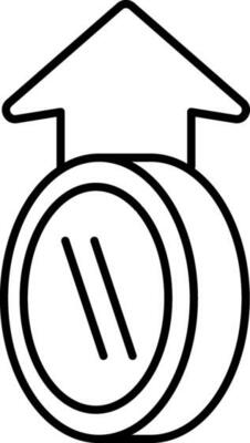 Money Grow with Arrow icon in thin line art.