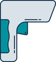 Infrared Thermometer icon in turquoise and gray color. vector