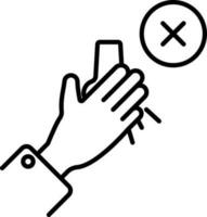 No Hand Cover Sneezing icon or Symbol in line art. vector