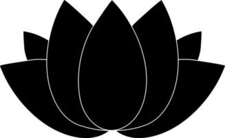 Lotus icon in glyph style for new year concept. vector