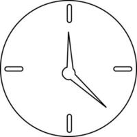 ilustración de un pared reloj en negro línea Arte. vector