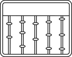 Stroke style of abacus icon for education concept. vector