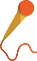 Orange and yellow microphone on white background. vector