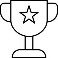 Line art illustration of Star symbol on Trophy cup icon. vector