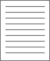 Blank document paper in black line art. vector