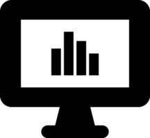 Illustration of bar chart monitor in flat style. vector