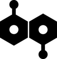 Flat molecule icon in black and white color. vector