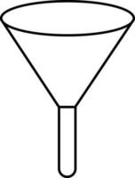 Flat filter funnel in black and white color. vector