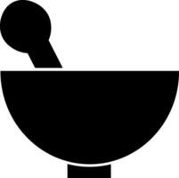 Mortar and pestle. Black illustration. vector