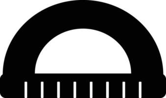 Isolated illustration of protractor in black color. vector