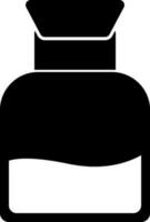 Stylish black and white bottle. vector