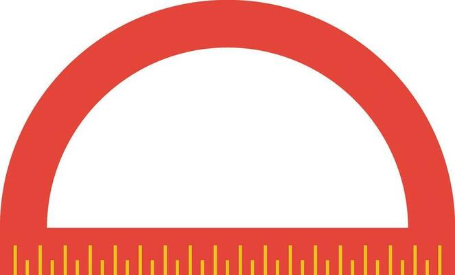 Protractor ruler scale in flat style.