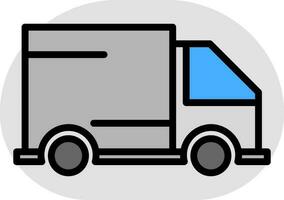 Delivery truck or Lorry icon in gray and blue color. vector