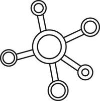 Illustration of molecule icon in stroke style. vector
