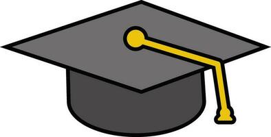 vector firmar o símbolo de graduación gorra.