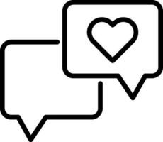 Line art illustration of Love or favourite message icon. vector