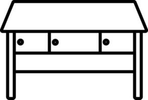 Illustration of a black line art table. vector