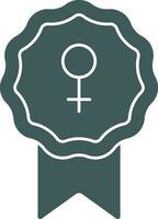 Vector Illustration of Badge With Venus Icon in Flat Style.