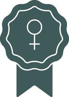 Vector Illustration of Badge With Venus Icon in Flat Style.