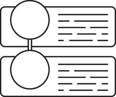 Document with paper pin icon in stroke style. vector