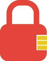 Orange and yellow closed lock on white background. vector