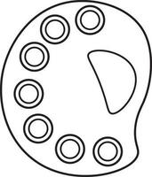 Illustration of many color plate icon in stroke style. vector