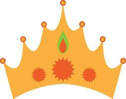 Yellow crown in flat style. vector