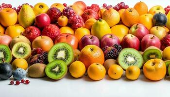un vibrante colección de jugoso, maduro Fruta para sano merienda generado por ai foto