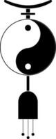 Yin and yang style of chinese icon for decoration in black. vector