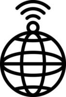 Global internet wifi connection signal icon in thin line art. vector