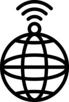 Global internet wifi connection signal icon in thin line art. vector