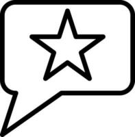 Black line art illustration of Star or Favourite message icon. vector