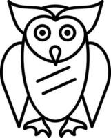 Line art Owl icon on white background. vector