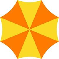 Top view of umbrella in yellow and orange color. vector