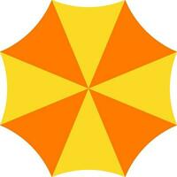 Top view of umbrella in yellow and orange color. vector