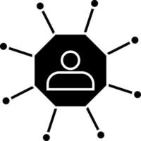 User networking or connection icon in black and white color. vector