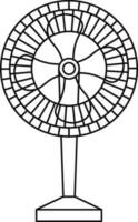 Electric fan made by black line art illustration. vector