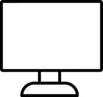 Desktop icon in back line art. vector