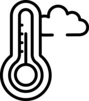 Line Art Illustration of Cloud with Thermometer Icon. vector