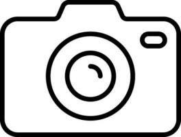 Flat style Camera icon in black line art. vector