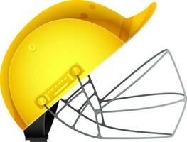 Realistic Cricket Helmet in Yellow Color. vector