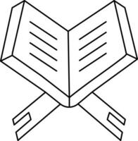 Open book holder icon in thin line art. vector