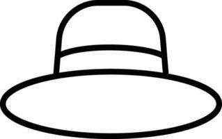 Illustration of Fedora Hat icon in thin line art. vector