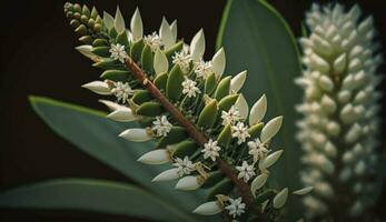 Nature beauty captured plant leaf flower green generated by AI photo