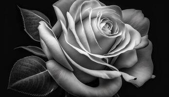 Nature black and white romance Freshness beauty and fragility generated by AI photo