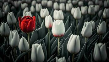 un multi de colores ramo de flores de Fresco tulipanes floraciones hermosamente generado por ai foto