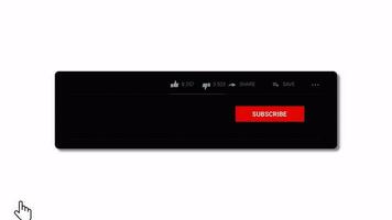 Mouse clicks on like button and then subscribe button. Mouse cursor hitting the thumb up icon and subscribing with notifications on channel isolated on alpha channel. Subscription concept. video