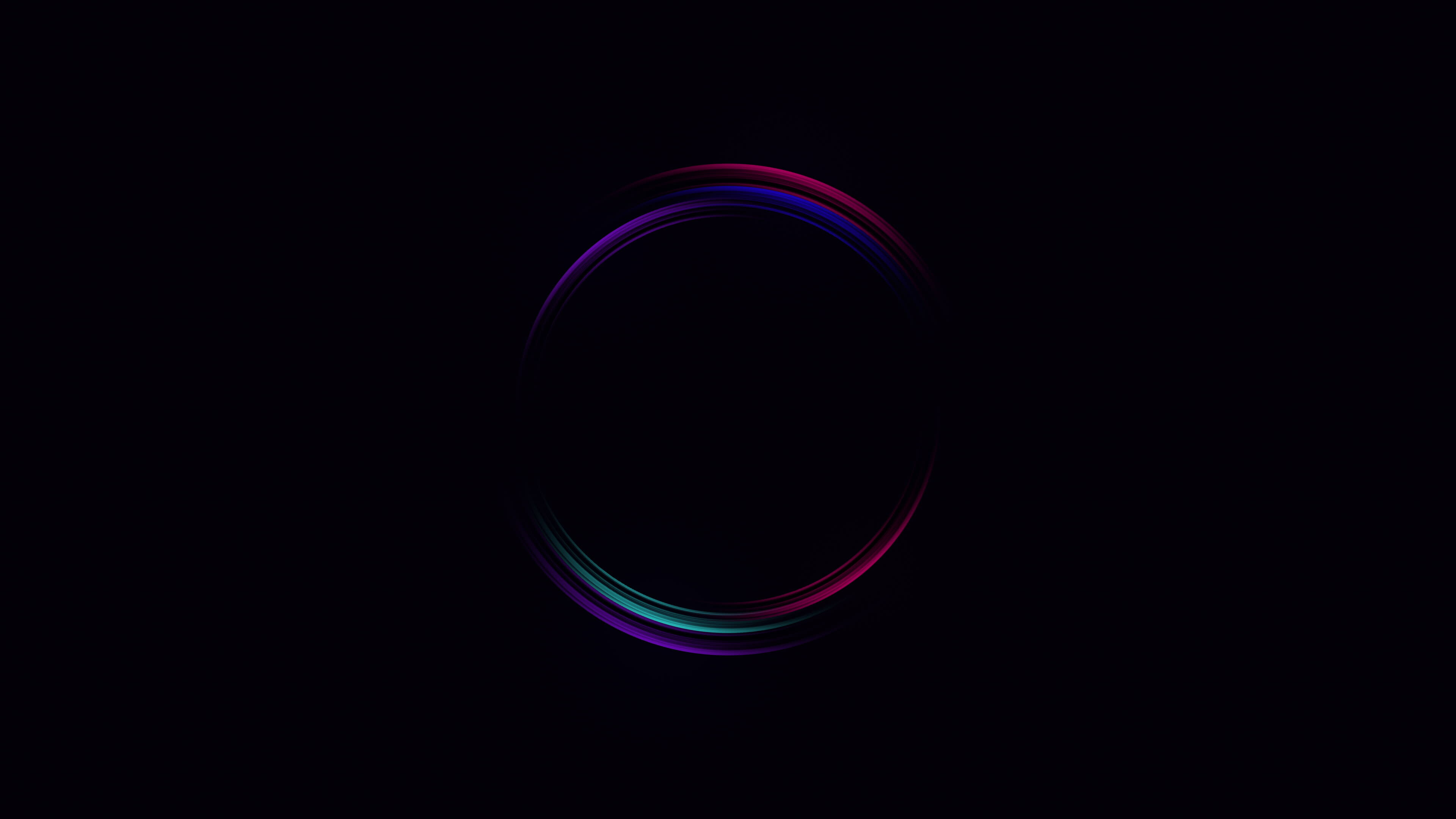 Pink blue and purple neon energy ring circle shaped glow line